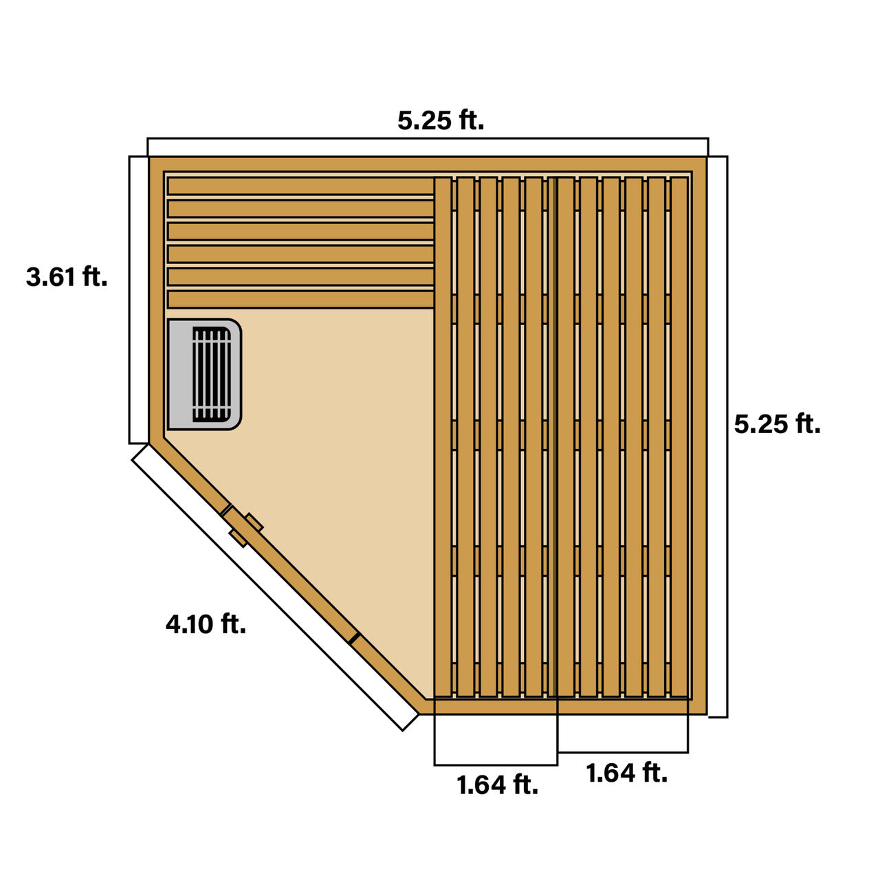 Canadian Hemlock Wet Dry Indoor Sauna - 6 kW UL Certified Heater - 6 Person