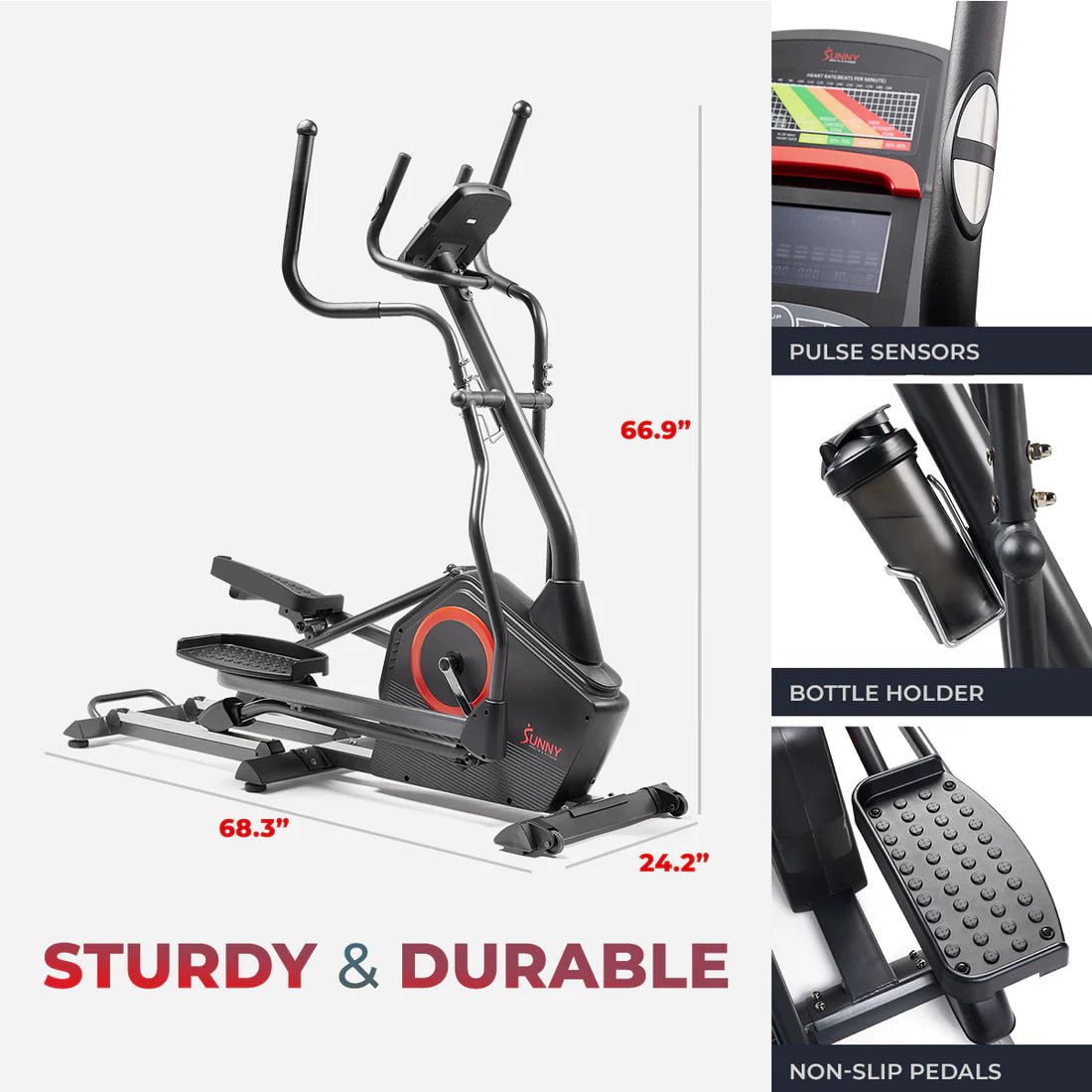 Smart Premium Extra Long Stride Length Programmable Electro - Magnetic Elliptical - Core Fitness House