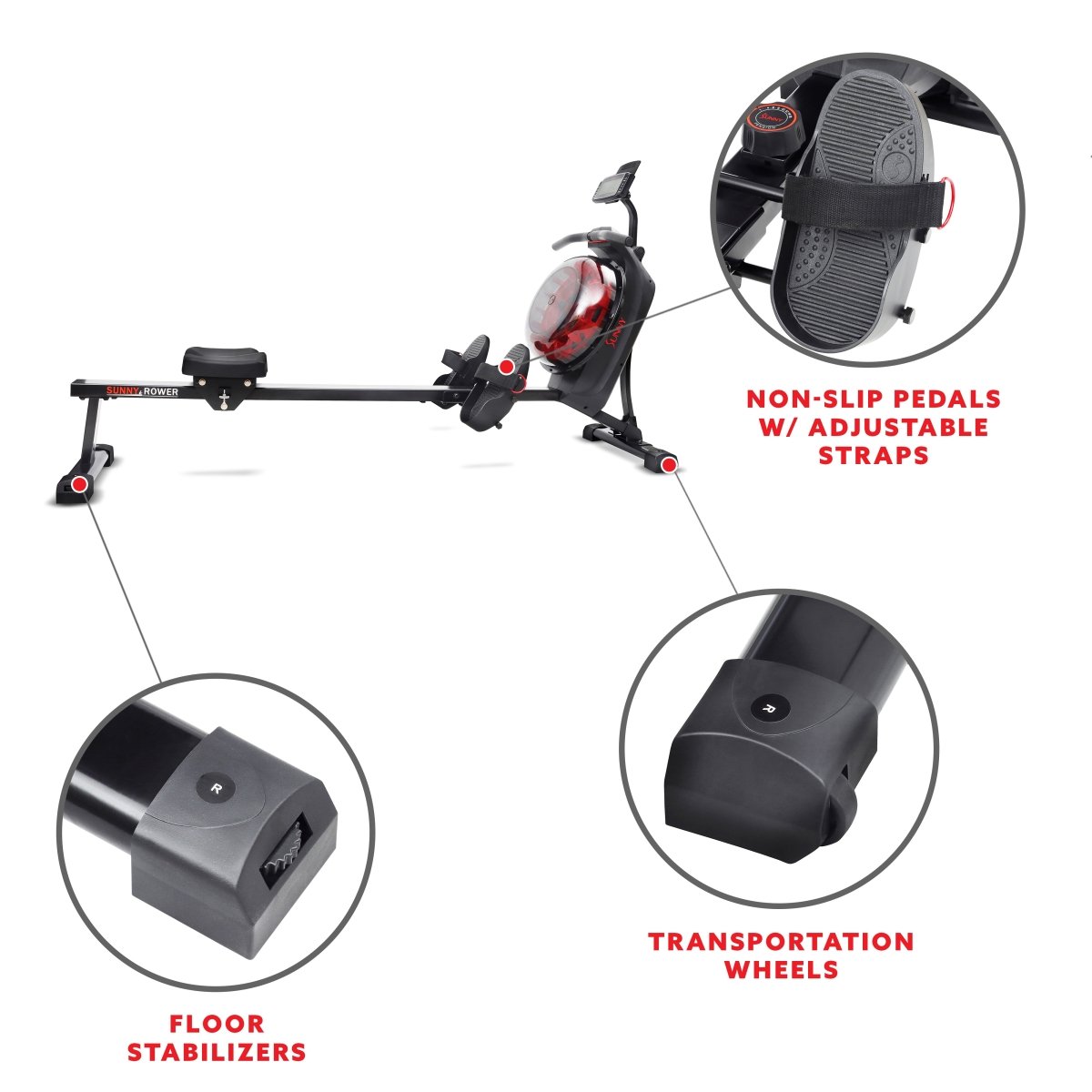 Hydro + Dual Resistance Smart Magnetic Water Rowing Machine in Black - Core Fitness House