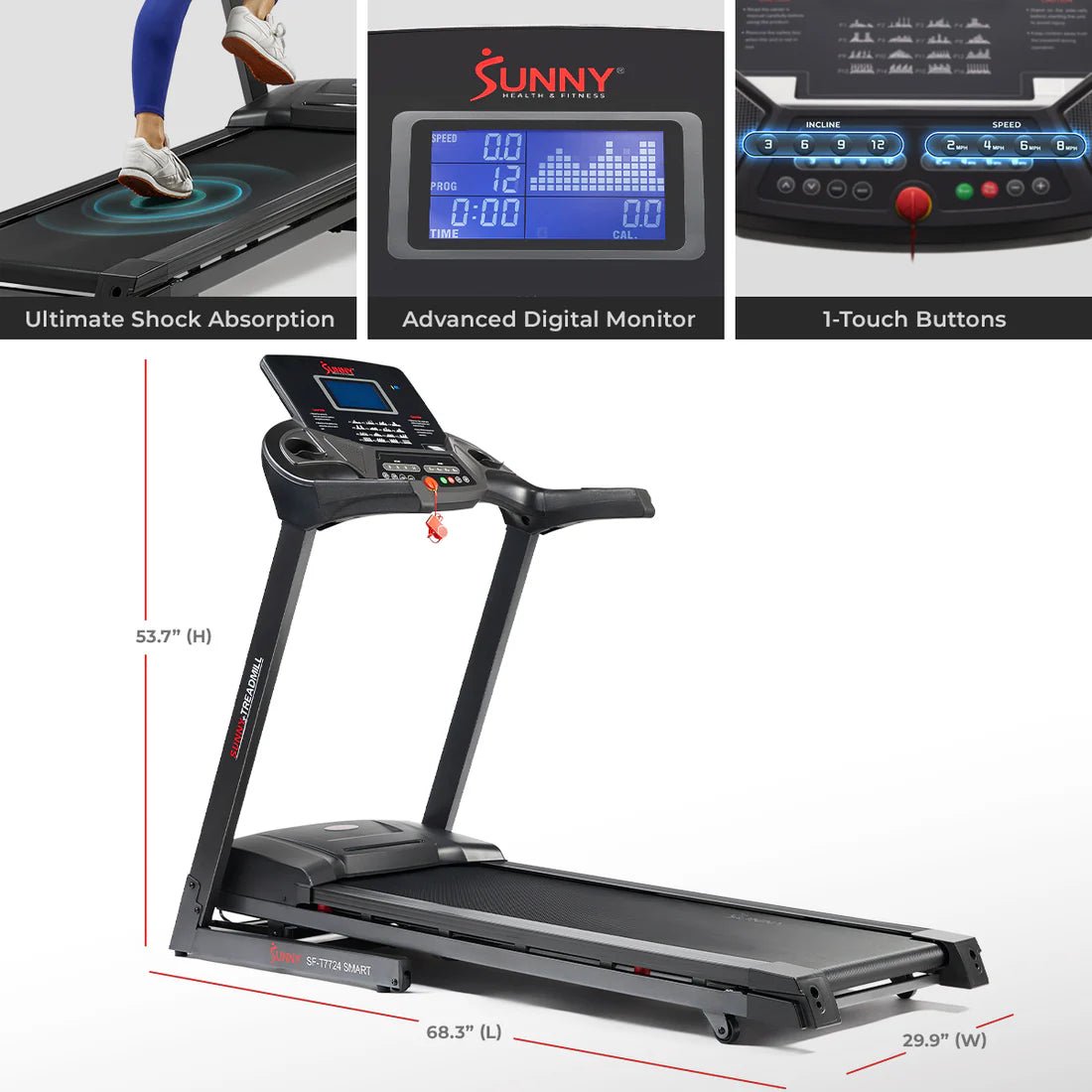 Energy Flex Motorized Auto Incline Smart Treadmill - Core Fitness House