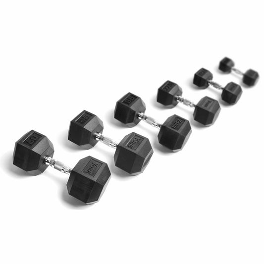 Rubber Hex Dumbbell Set