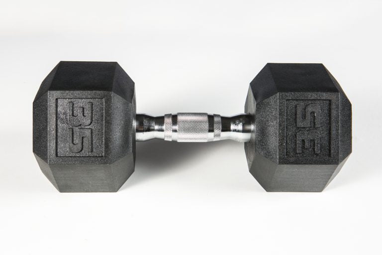 York PVC Hex Dumbbell – Chrome Ergo Handle