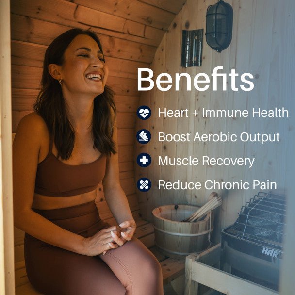 Liatris Rustic Cedar Barrel Sauna with Front Porch Canopy - 5 - 6 Person - Core Fitness House