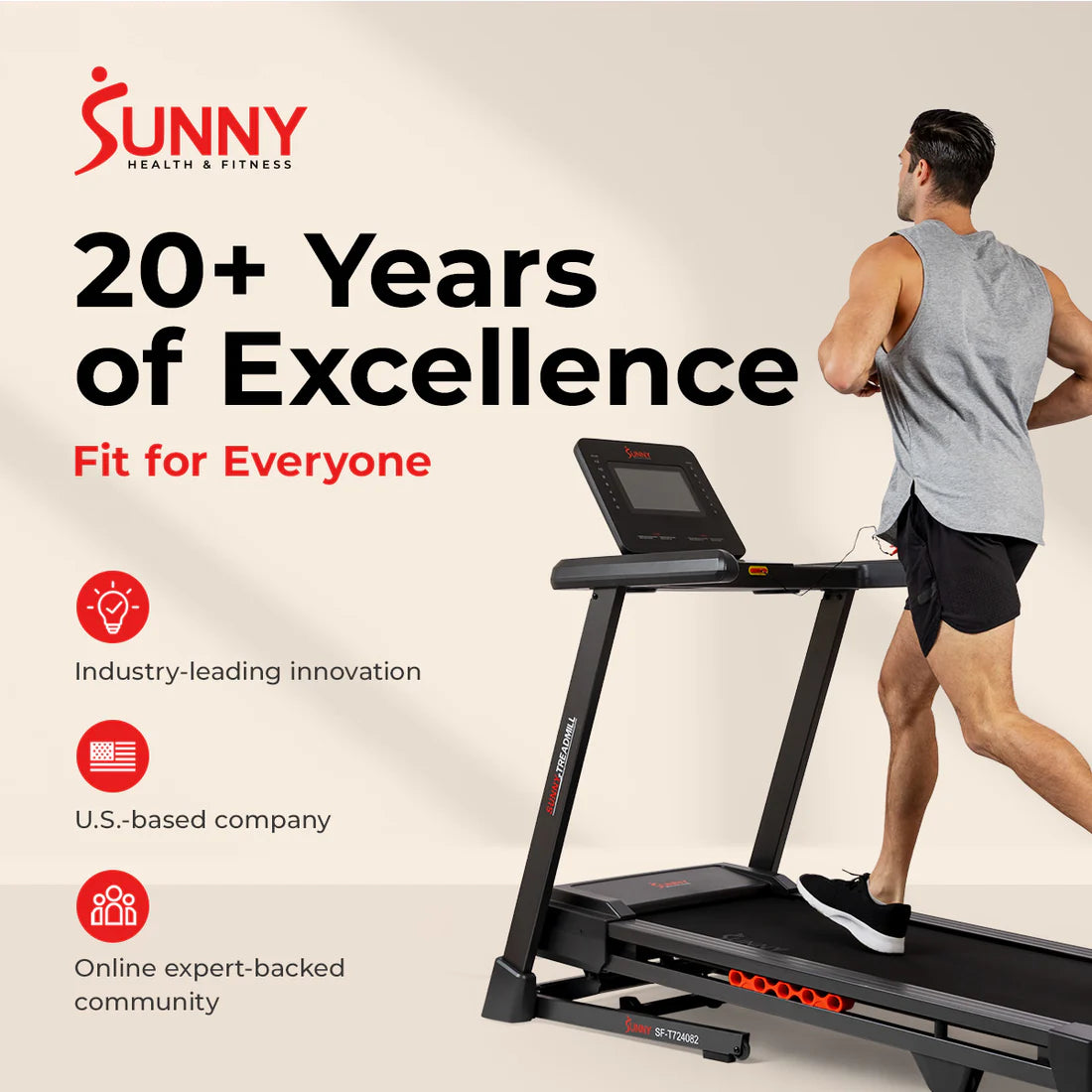 Sunny Health and Fitness Ultra T10 Smart Treadmill