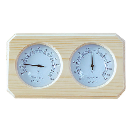 Wall-Mounted Pine Wood Thermometer and Hygrometer - KDS03-AP | ALEKO