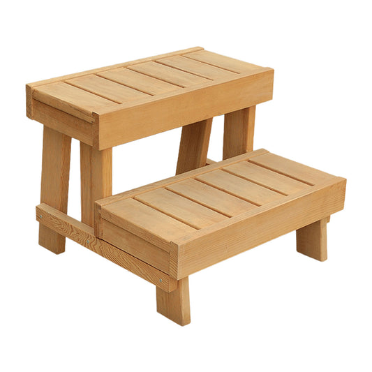 Hemlock Wood Sauna Step Stool, Bench, and Storage Shelf