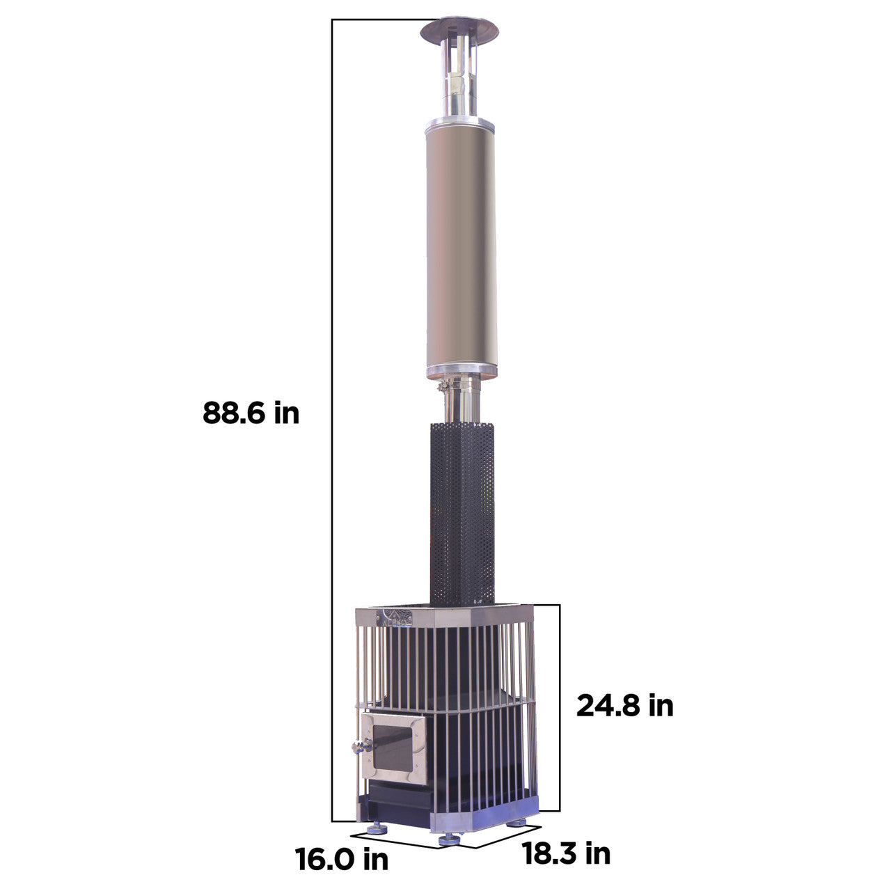 Wood Burning Sauna Heater and Chimney Kit | Equivalent to 9-15 kW Electric Heater | Large Stone Capacity