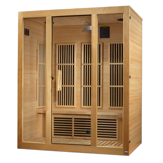 Maxxus “Bellevue” 3 Person Low EMF FAR Infrared Sauna – Canadian Hemlock
