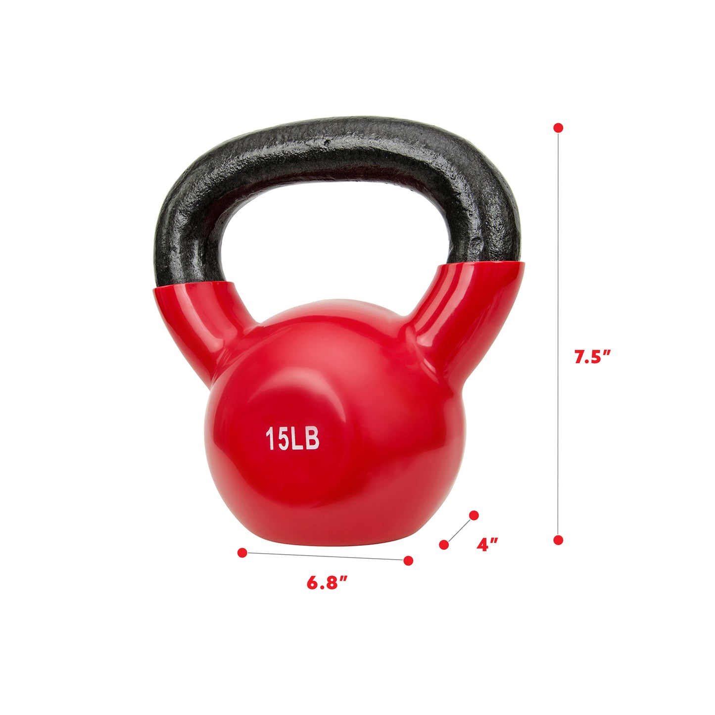 Vinyl Coated Kettle Bell - 15Lbs