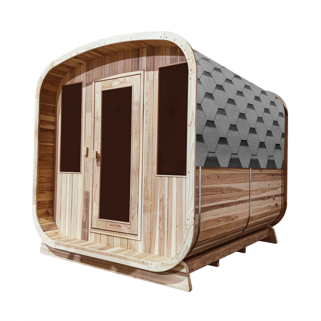 Outdoor Rustic Cedar Square Sauna – 6 Person – 6 kW UL Certified Electric Heater