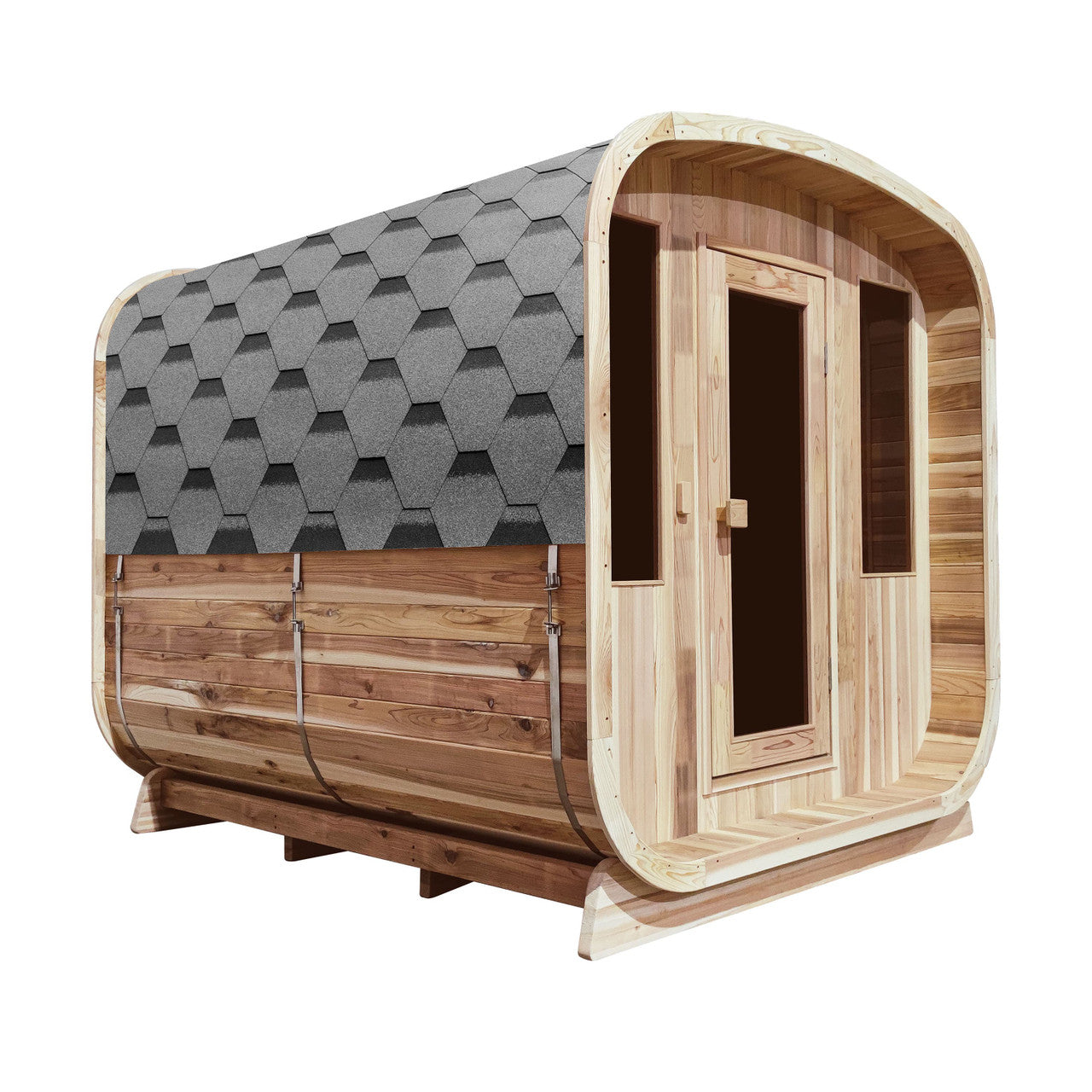 Outdoor Rustic Cedar Square Sauna – 6 Person – 6 kW UL Certified Electric Heater