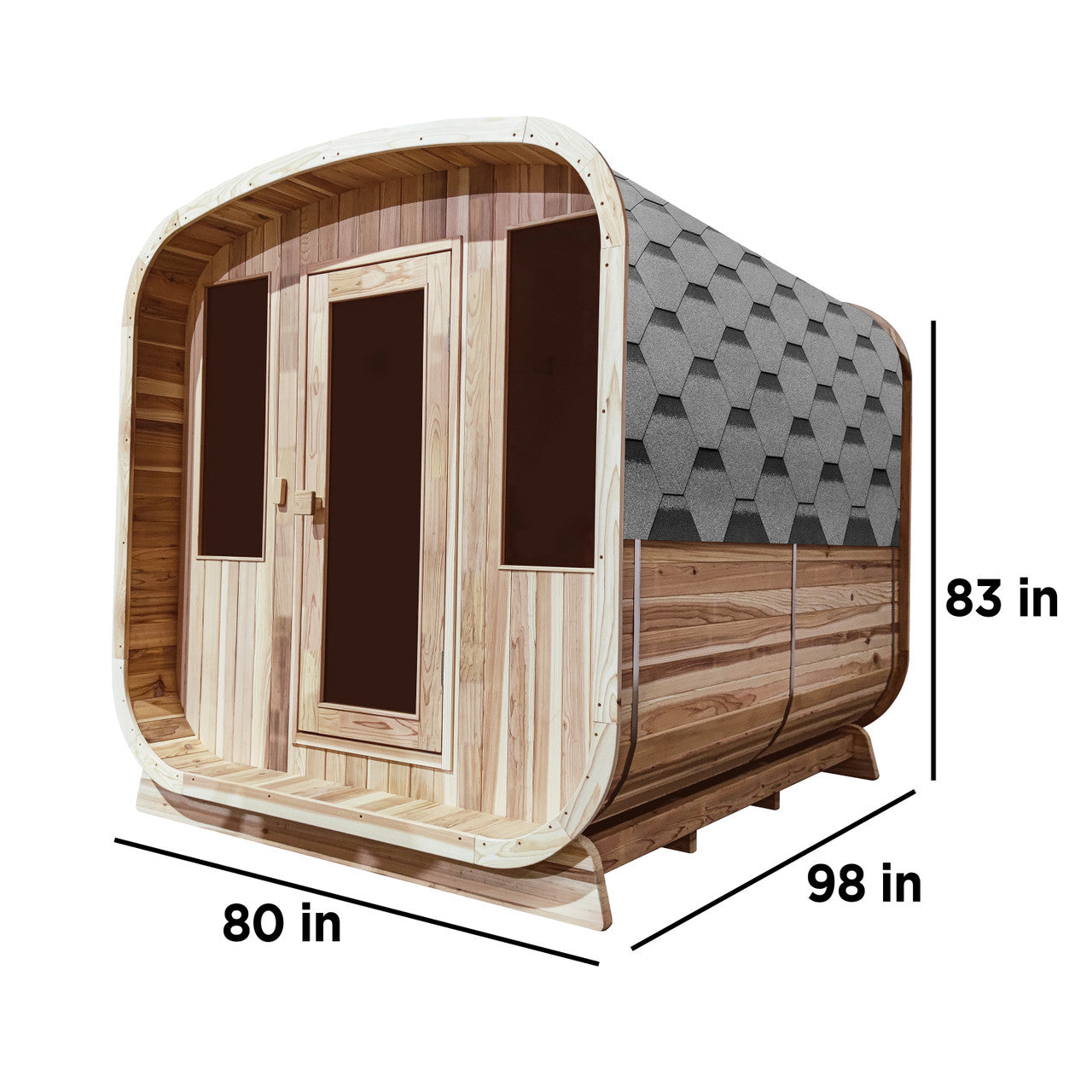 Outdoor Rustic Cedar Square Sauna – 6 Person – 6 kW UL Certified Electric Heater