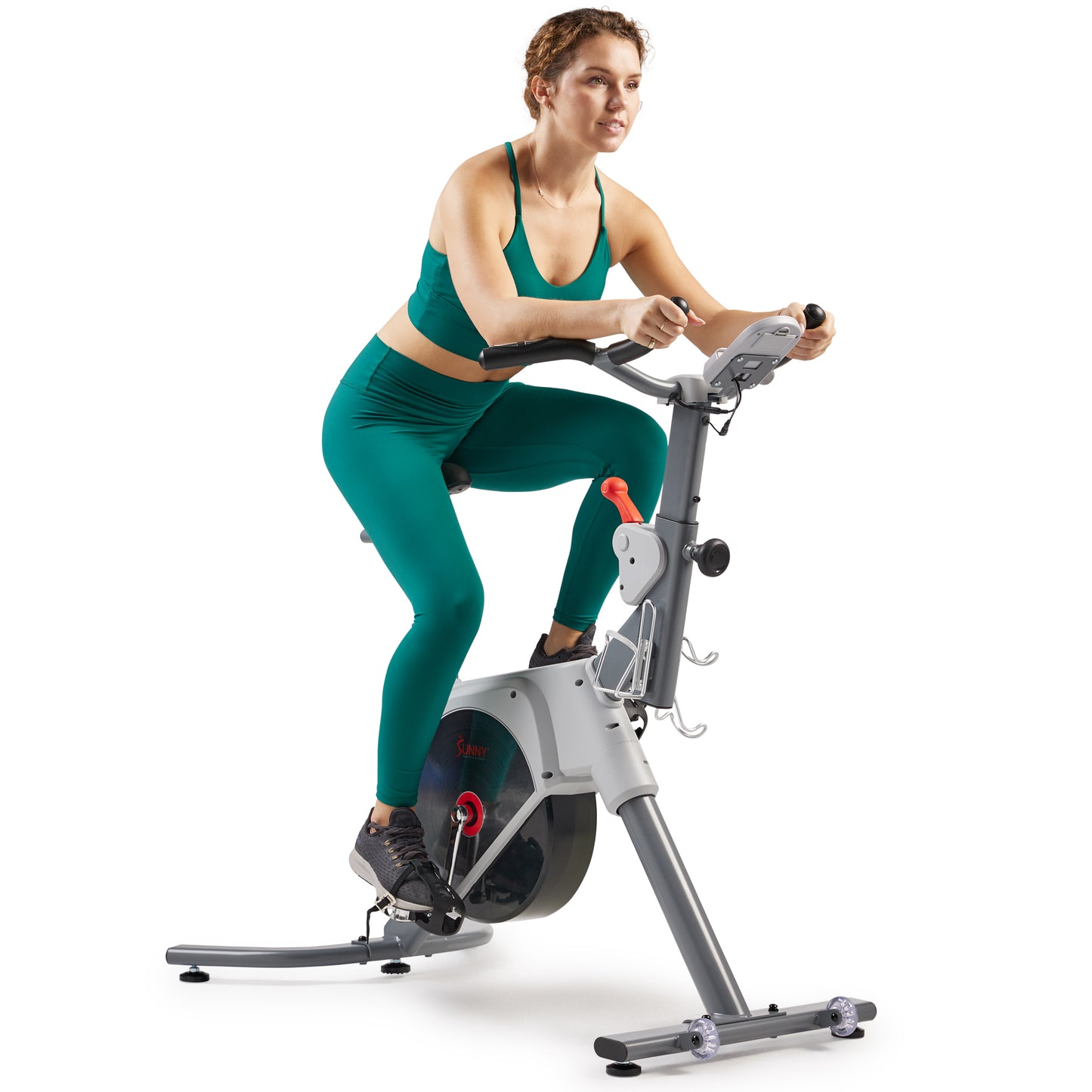 Prime Magnetic Belt Drive Indoor Cycling Bike with Two Stage Transmission, Emergency Lever, and Exclusive SunnyFit® App Bluetooth Connectivity