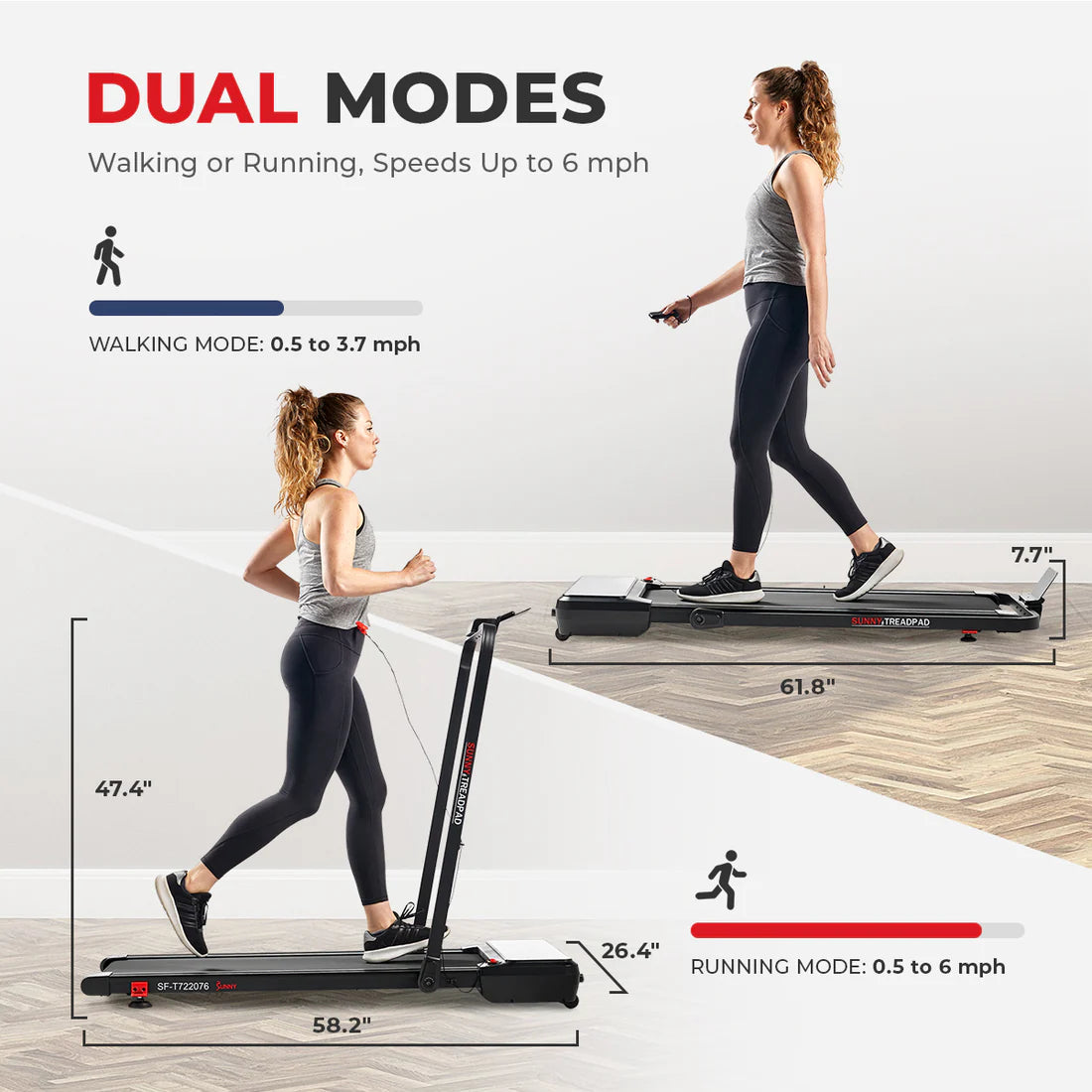 Pacer Smart Compact Auto Incline Treadpad Treadmill