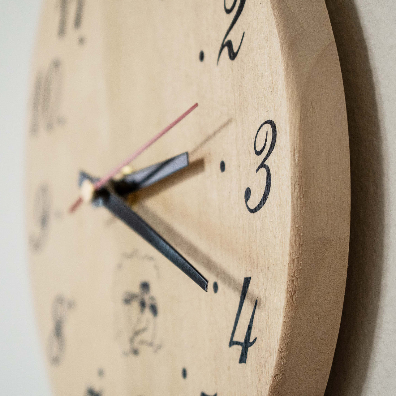 Handcrafted Sleek Analog Clock in Finnish Pine Wood