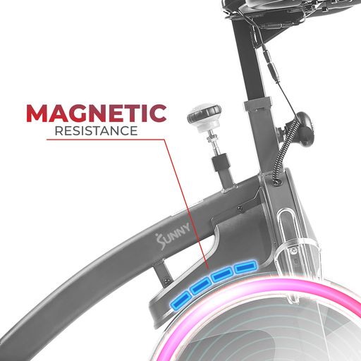 Premium Magnetic Resistance Smart Indoor Cycling Bike with Quiet Belt Drive and Exclusive SunnyFit® App Enhanced Bluetooth Connectivity