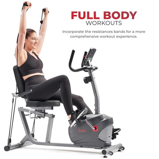 Performance Interactive Series Recumbent Exercise Bike with Exclusive SunnyFit™ App Enhanced Bluetooth Connectivity