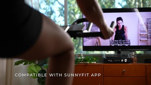 Premium Magnetic Resistance Smart Indoor Cycling Bike with Quiet Belt Drive and Exclusive SunnyFit® App Enhanced Bluetooth Connectivity