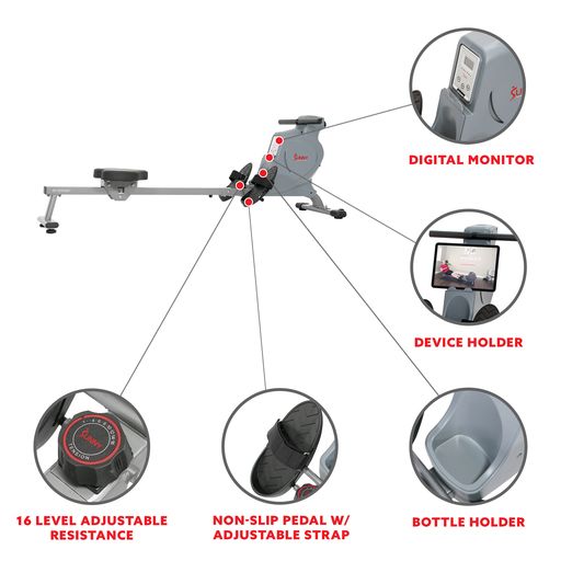 Space Efficient Convenient Magnetic Rowing Machine