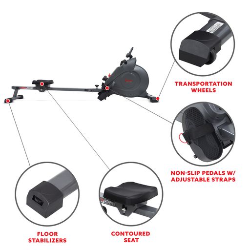 SMART Compact Foldable Magnetic Rowing Machine with Bluetooth Connectivity