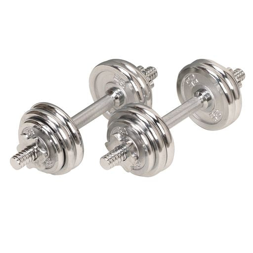 33lb Chrome Dumbbell Set w/ Carry Case