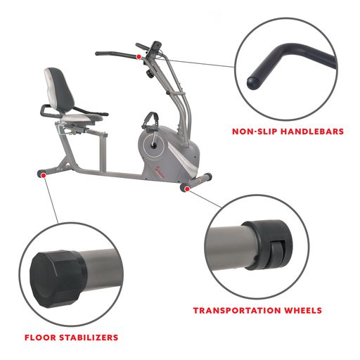 Cross Trainer Magnetic Recumbent Bike with Arm Exercisers