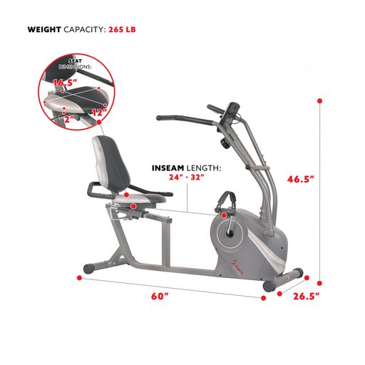 Cross Trainer Magnetic Recumbent Bike with Arm Exercisers