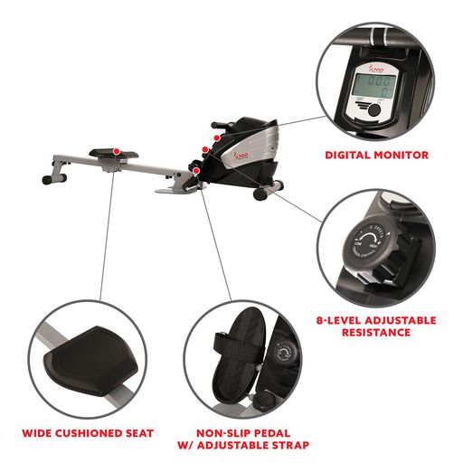 Dual Function Magnetic Rowing Machine