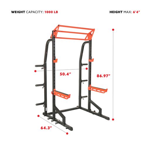 Power Zone Half Rack Heavy Duty Performance Power Cage