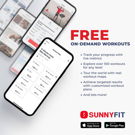 Premium Magnetic Resistance Smart Indoor Cycling Bike with Quiet Belt Drive and Exclusive SunnyFit® App Enhanced Bluetooth Connectivity