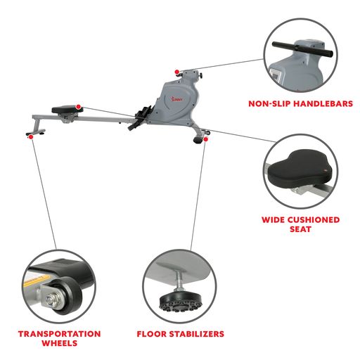 Space Efficient Convenient Magnetic Rowing Machine