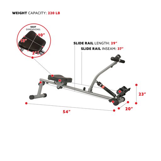 Adjustable Resistance Rowing Machine