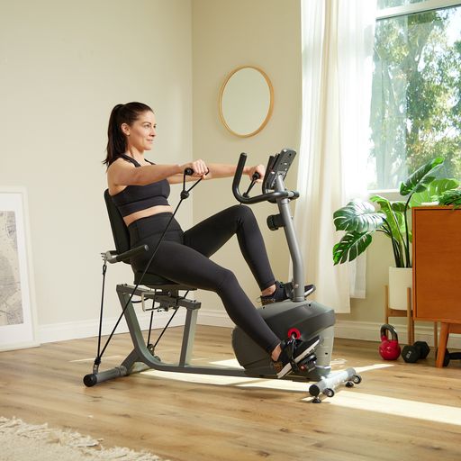 Performance Interactive Series Recumbent Exercise Bike with Exclusive SunnyFit™ App Enhanced Bluetooth Connectivity