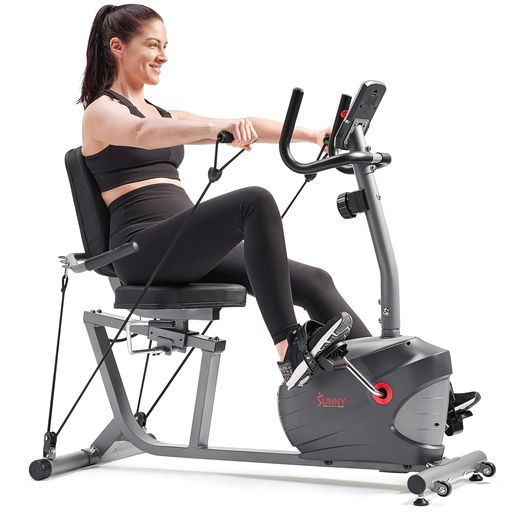 Performance Interactive Series Recumbent Exercise Bike with Exclusive SunnyFit™ App Enhanced Bluetooth Connectivity