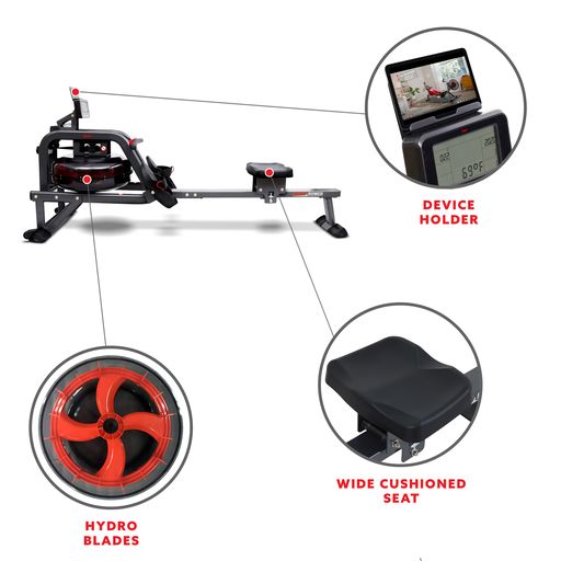 Smart Obsidian Surge 500m Water Rowing Machine