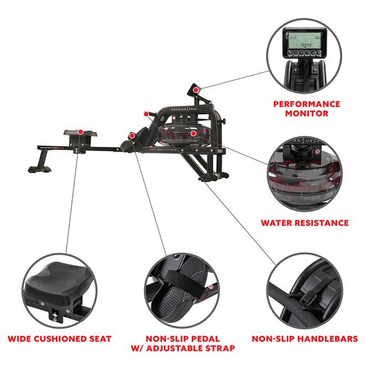 Obsidian Surge 500m Water Rowing Machine