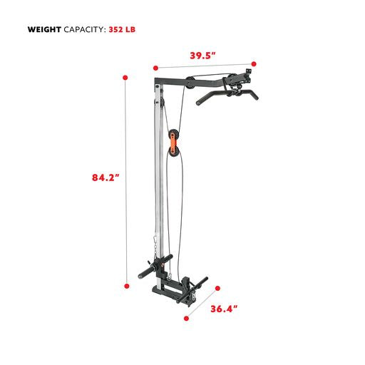 Lat Pull Down Attachment Pulley System for Power Racks