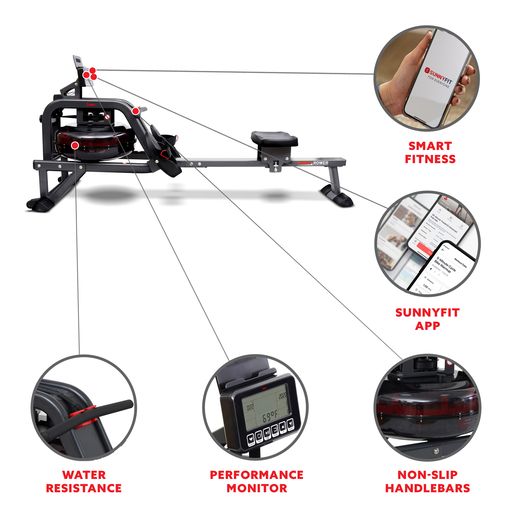 Smart Obsidian Surge 500m Water Rowing Machine