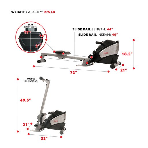 Dual Function Magnetic Rowing Machine