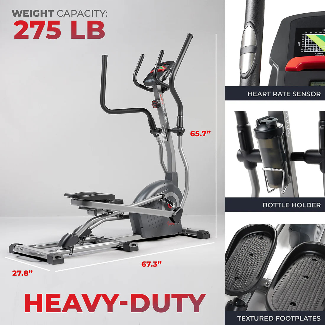 Sunny Health and Fitness Smart Elite Long Stride Length Magnetic Elliptical