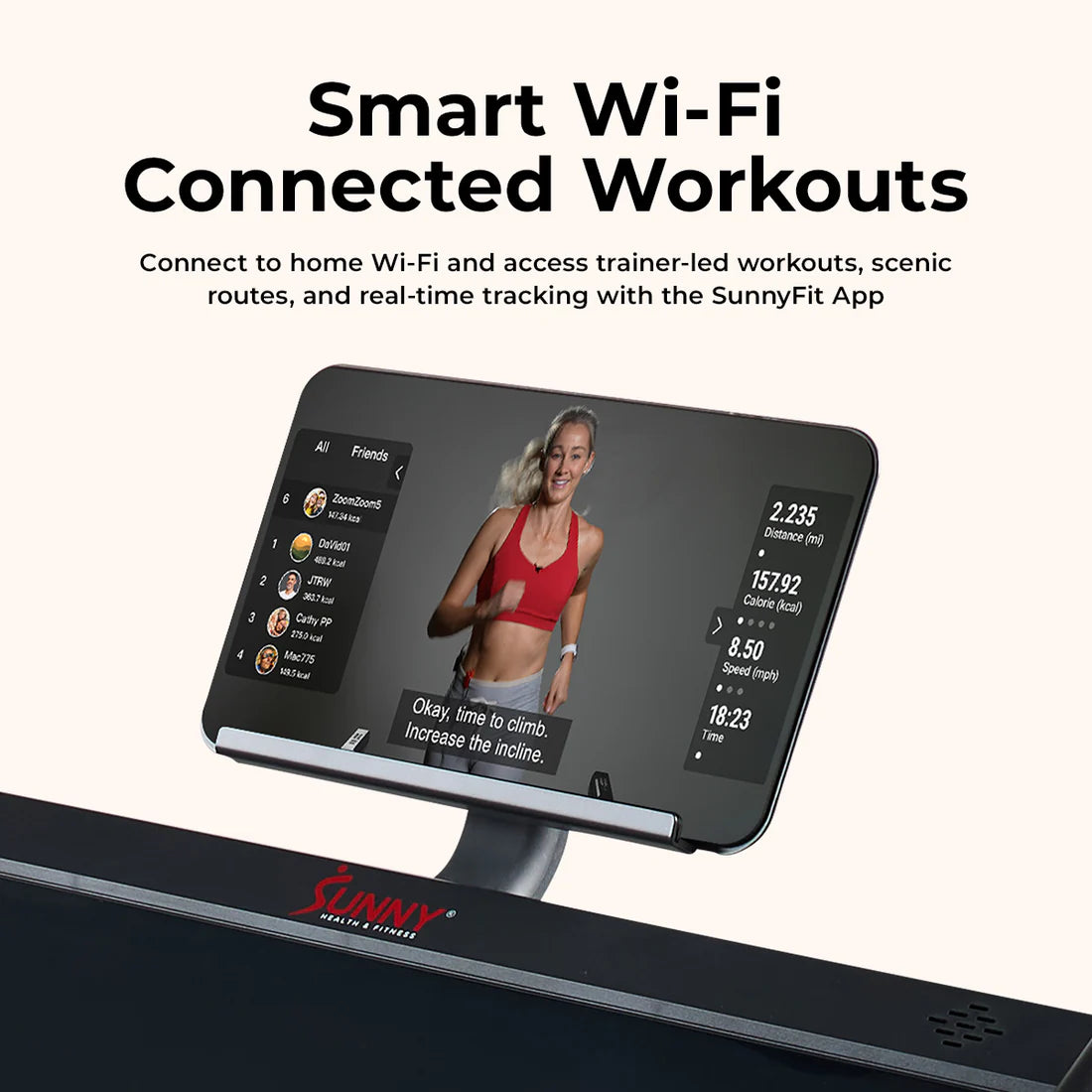 Sunny Health and Fitness Premium Ultimate Incline Decline Treadmill