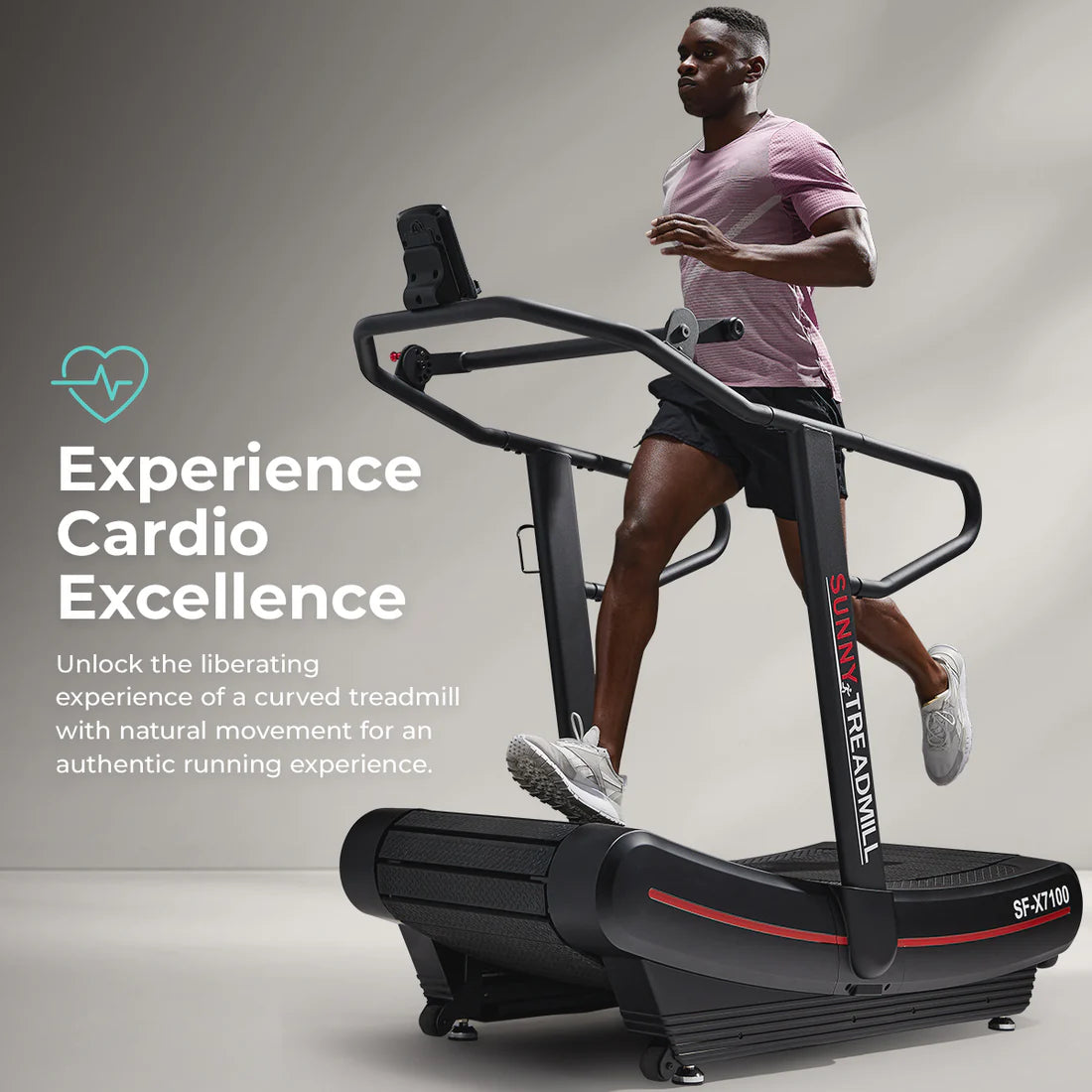 Sunny Health and Fitness Commercial Level Ergonomic Manual Treadmill